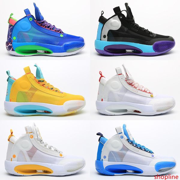 

2020 new arrival jumpman 34 blue o snow leopard 34 men basketball shoes xxxiv blue void bred 34 eclipse trainers sports sneaker