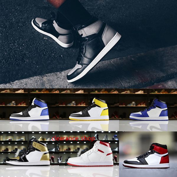 

1 og basketball shoes men classic game royal yellow ochre shadow metallic red gold toe trainer sport outdoor athletic sneaker us 8-13