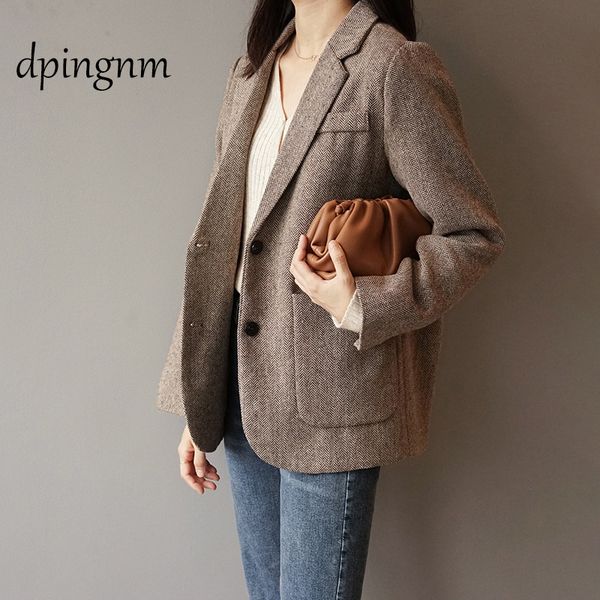 

урожай женщина blazer карманы куртка женская ретро костюмы пальто feminino блейзеров верхней одежды высокого качества, White;black