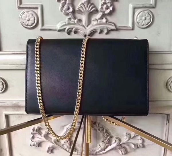 

real leather women handbags classical designer tassel chain shoulder crossbody flap bag 22cm c258