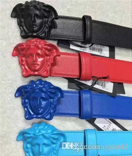 

wholesale style medusa genuine leather ceinture belt for mens womens accessories designers strap man jeans belts, Black;brown