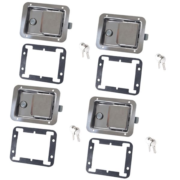 

4x stainless steel paddle tool box locking handle truck box trailer locking with key