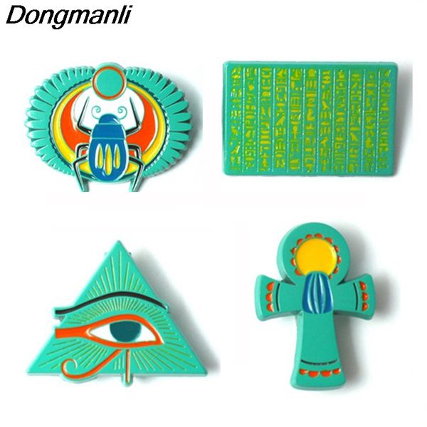 

p3940 dongmanli египетские ювелирные изделия амулет глаз гора металлические эмаль булавки и броши для штыря отворотом рюкзак сумки значки по, Gray