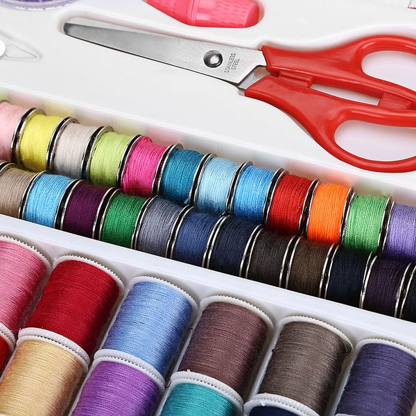 Practical Travel Sewing Kit With Scissor Tape Measure Thimble Sewing Thread Needle With Box For DIY Apparel Sewing