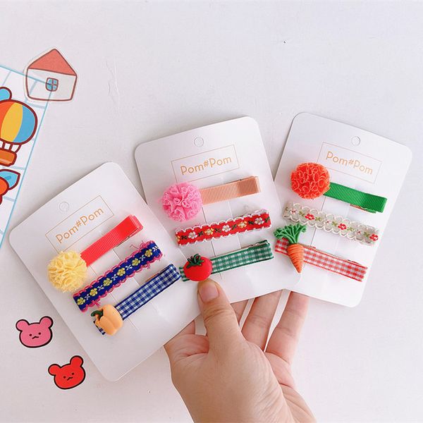 

3 шт простые красивые вышивки цветка ткань утконос клип мода sweet girl дети симпатичные пряжа бал шпильки headdress, Slivery;white