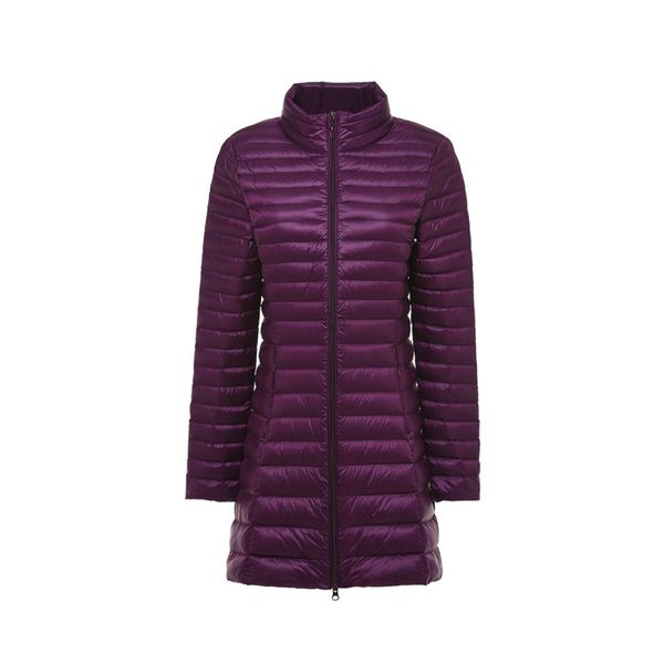 

long women down coats jacket autumn women's parka outerwear ultra light weight 90% white duck slim jacket female winter warm, Black