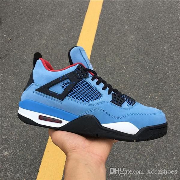 

2019 sale travis scotts 4 cactus jack university blue black basketball shoes men 4s cactus jack sneakers