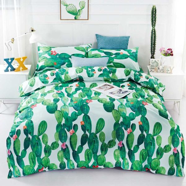 

tropical plants bedding set with pillowcases duvet cover  king size bedclothes 3pcs bed linen