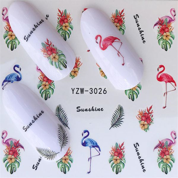 

ywk 2019 new styles nail water decals dream chaser pattern tranfer sticker flamingo fruit nail art decoration, Black