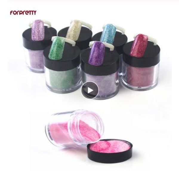 

glitter nail art forpretty dipping acrylic powder unha nails polvo acrilico colored nagel poeder akril pudra poudre pour ongle, Silver;gold