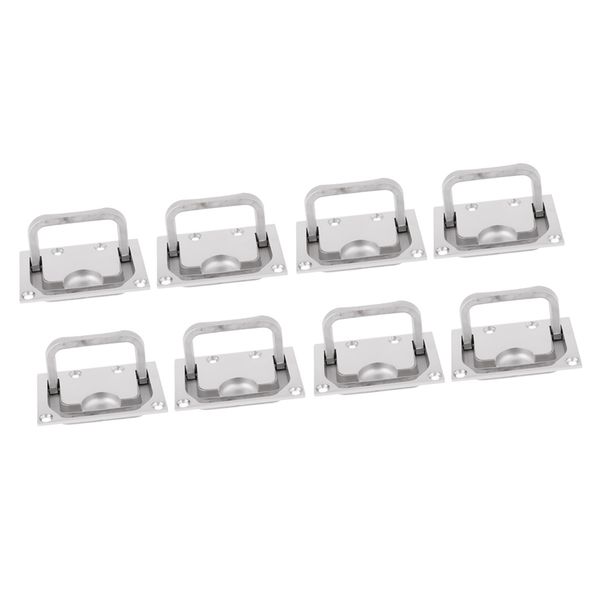 

8 pieces stainless steel hatch lift ring handle pull flush mount marine 75x55mm