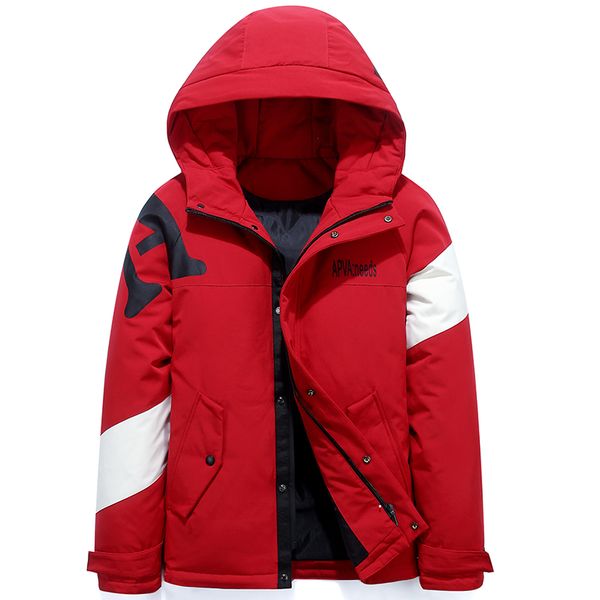 

teens color matching men's down jacket stylish male down coat winter thick warm man clothing brand men's apparel warm parka 1928, Black