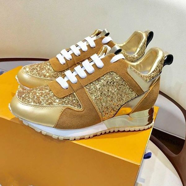 

new couples shoes fashion show models leather color matching non-slip breathable increase running shoes luxury women's shoes, Black