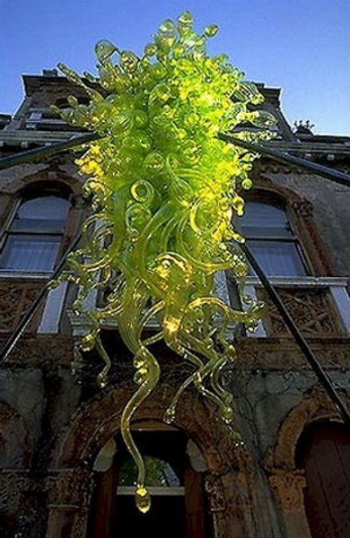 

selling beautiful pendant chandelier light fixture dale italy chihuly green art hanging lamp 100% handmade