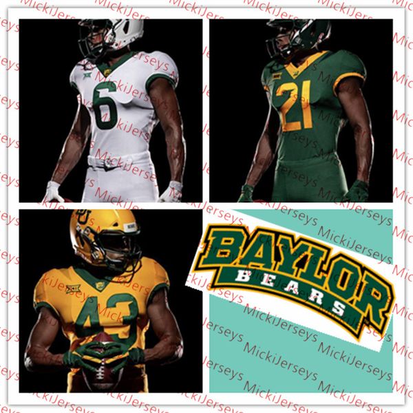

Custom Baylor Bears Football Jersey Blake Lynch Jalan McClendon Bravvion Roy Tyquan Thornton Craig Williams Sam Tecklenburg Baylor Jersey