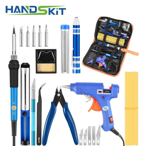 

electric soldering iron 110v 220v 60w adjsutable thermostatic soldering tools kit with 5pcs tip solder wire rosin