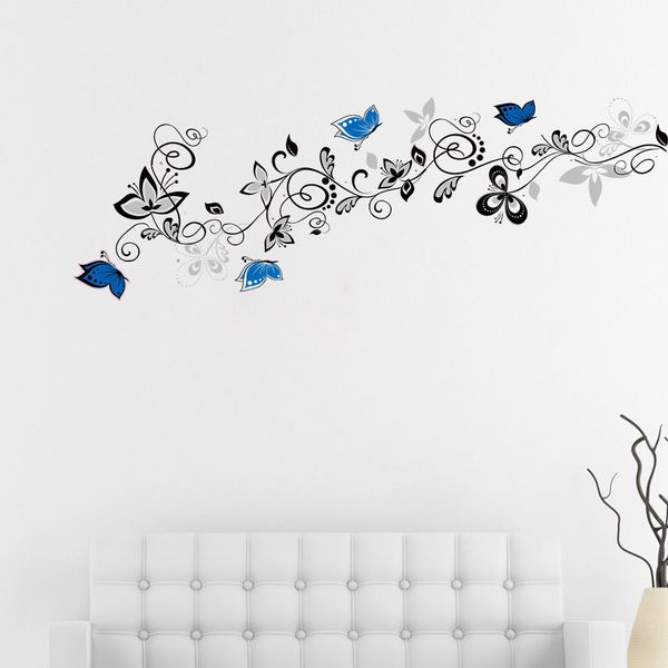 

new removable pvc wall sticker decal mural diy room art home decor vine butterfly
