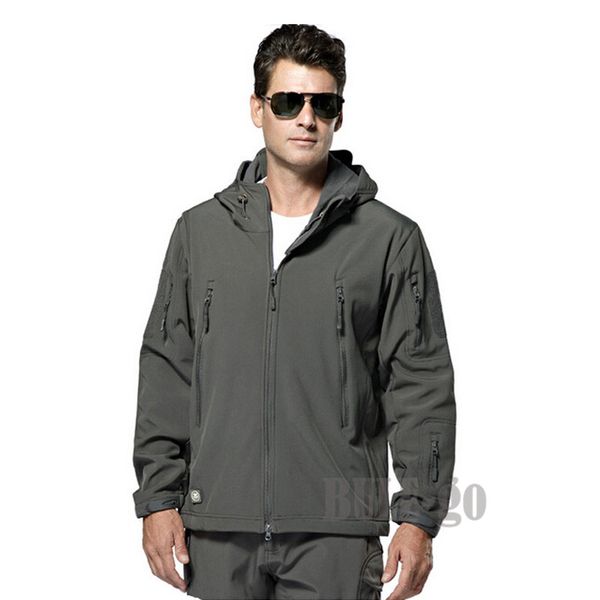 

tactical army camouflage men jacket coat waterproof windbreaker raincoat hunting clothes, Blue;black