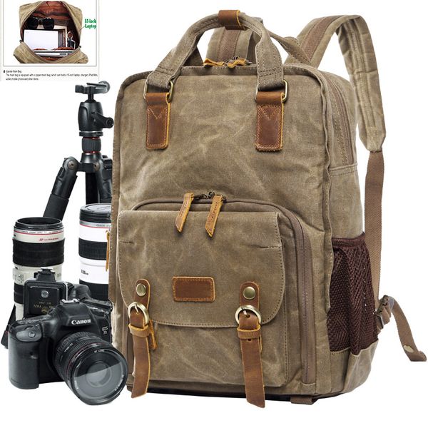 

batick canvas digital slr photo рюкзак прочный фотограф мягкая сумка для камеры для объектива камеры флэш-зарядное устройство для штатива 15