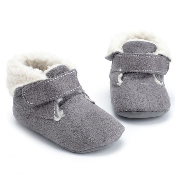 

2019 winter warm baby first walker shoes newborn baby girls boys solid warm winter first walker soft sole boot shoes