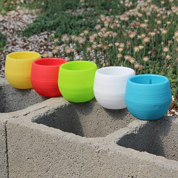 

красочные мини цветочные горшки посадка горшков садоводство пластиковые горшки завод цветочный горшок украшения офиса садовые принадлежности