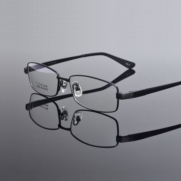 

pure titanium men eyeglasses frames male myopia optial prescription full rim spectacle frames brand eyeglass eyewear, Black