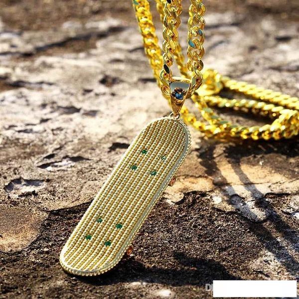 

mens hip hop necklace jewelry silver gold cuban link chain new fashion skateboard pendant necklace for men