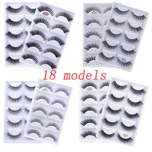 

5 pairs handmade 3d mink lashes short false eyelashes cross messy dense natural eye lashes stage makeup false eyelashes