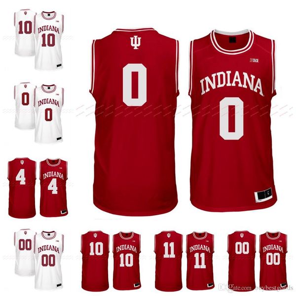 

custom ncaa indiana hoosiers college basketball hoosiers #4 romeo langford #0 10 robert phinisee 11 thomas any name number jersey stitch, Black;red