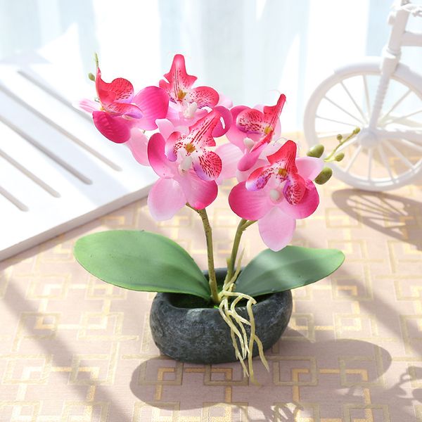 

artificial butterfly orchid bonsai silk fake flowers for home garden indoor balcony decoration potted plant adr010
