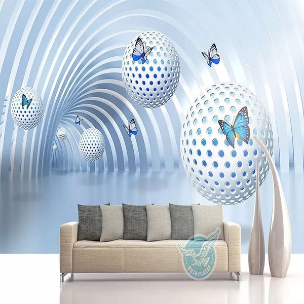 

custom large mural 3d wallpaper personalized creative 3d space expand sphere living room tv back wall decor deep 5d embossed