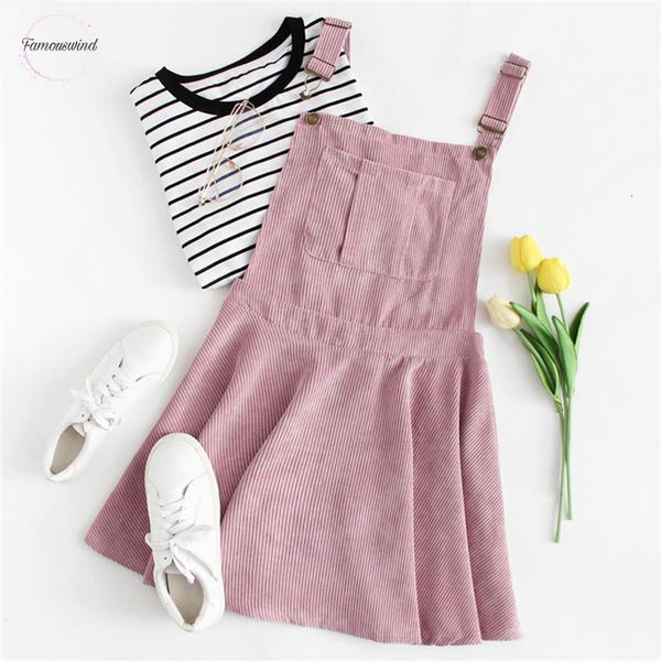 

pink pocket front dress zip up back corduroy pinafore preppy women clothes autumn 2019 new casual sleeveless, Black;gray