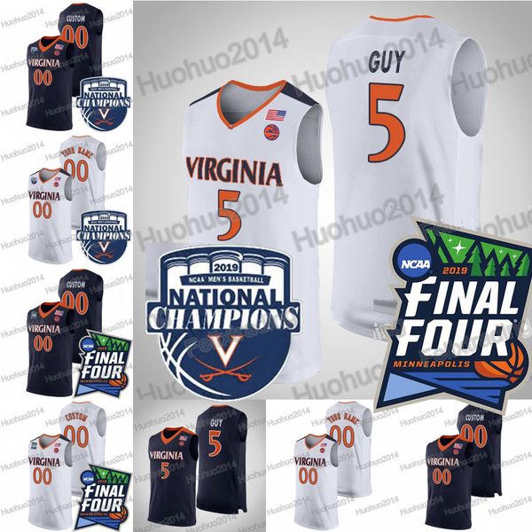 

12 De'Andre Hunter 2019 Champions Virginia Cavaliers Kyle Guy Ty Jerome Mamadi Diakite 0 Kihei Clark JACK SALT College Basketball Jersey