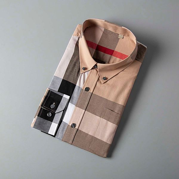 

burberri luxury trend brand men boutique shirts mens designer dress shirts classic color wild casual couple plain shirt, White;black