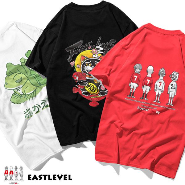 

ete fashion ins с коротким рукавом чистый хлопок легкая улица хип-хоп печати t жаль любителей студент показать заботу без подкладки верхней, White;black