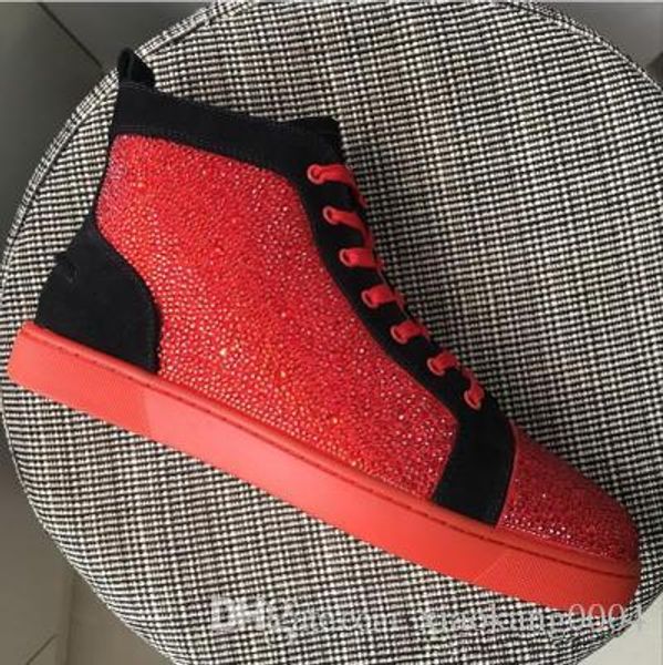 

designer red bottoms sneakers studded spikes flats shoes designer luxury red bottoms for men women my18904, Black