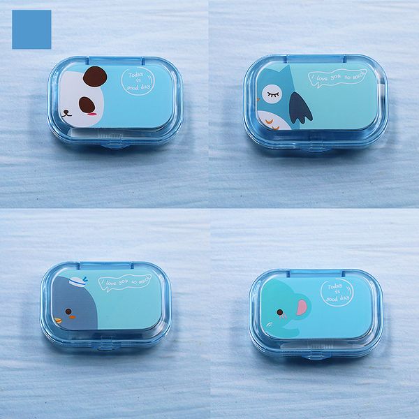 

colour_max унисекс мультфильм контактные линзы чехол для глаз контейнер контактные линзы коробка зеркало путешествия, Silver