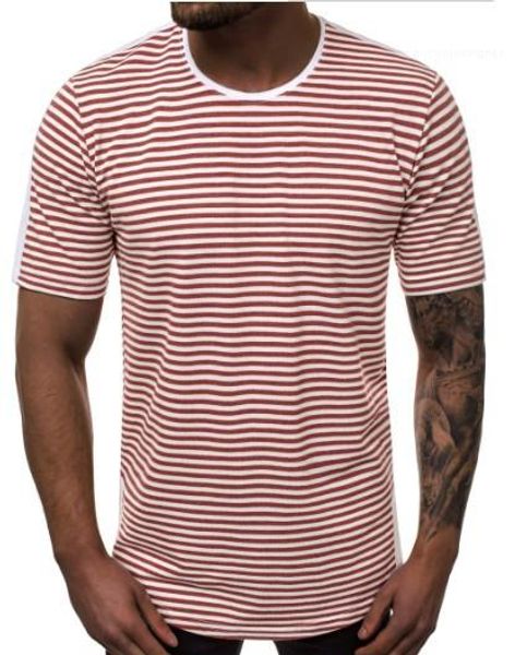 

casual tshirt summer short sleeve round neck loose fashion designer male mens striped gradient, White;black