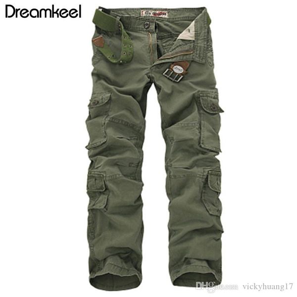 

casual cotton cargo pants hip hop fashion cargo pants men loose baggy tactical trousers men multi pockets big size y, Black