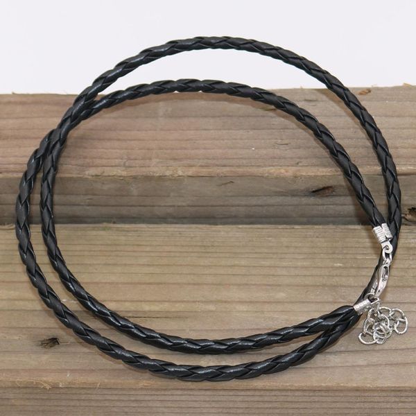 

10pcs leather cotton cord rope chain necklace men fashion jewelry womens accessories making, Silver