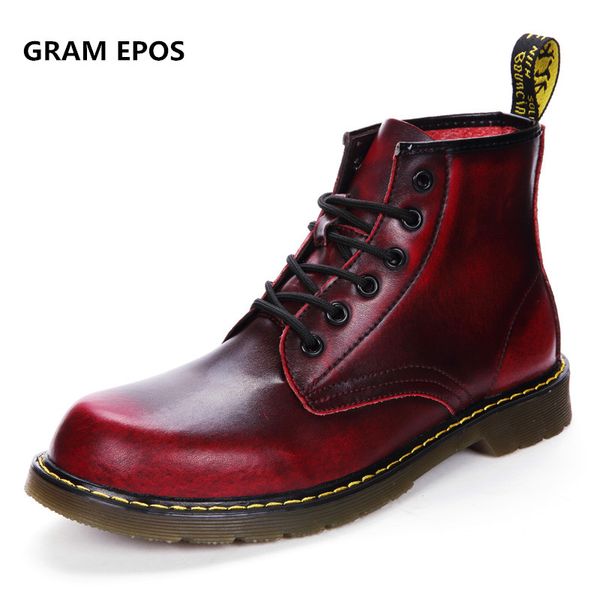 

gram epos 2017 male fashion ankle boots winter / autumn men's motorcycle boots men snow oxfords men shoes, Black
