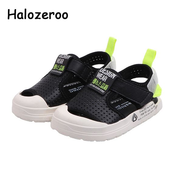 

summer kids beach sandals baby girls genuine leather casual sandals children brand shoes boys black sport toddler shoes, Black;red