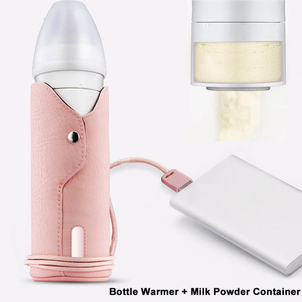 

180ml travel feeding bottle milk container usb thermal insulation bag milk bottle warmer bpa newborn baby safety