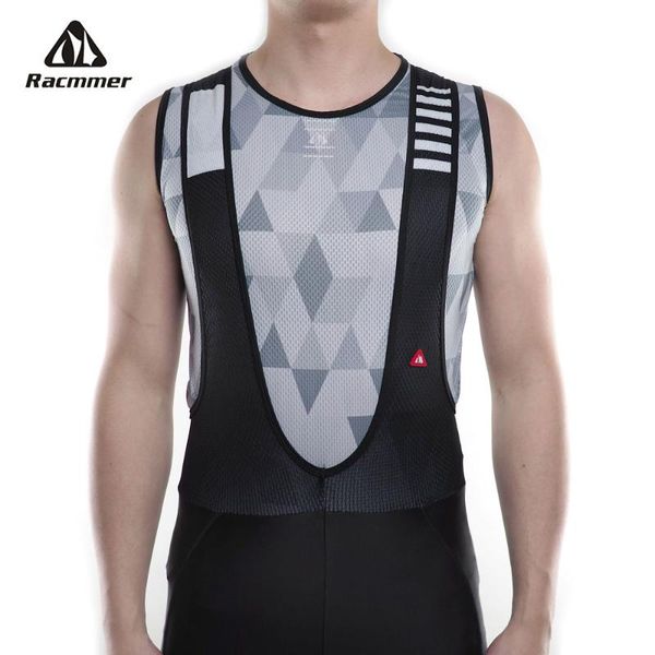 

racmmer 2020 bike cool mesh fitness cycle cycling base layers bicycle sleeveless shirt sport breathbale underwear ciclismo, Black;red