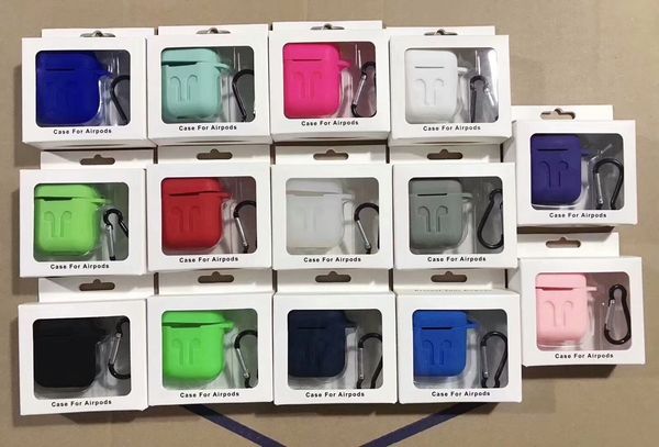 

for apple airpods cases silicone soft ultra thin protector airpod cover earpod case anti-drop with hook retail box
