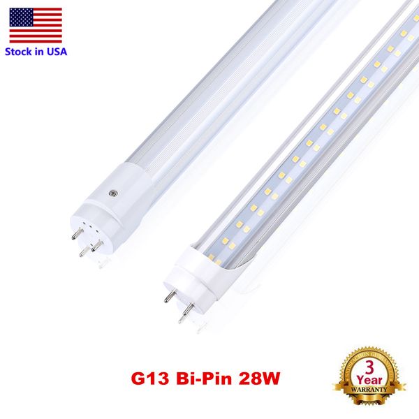 LED-Röhre T8, 1,2 m, 1,2 m, superhell, 18 W, 22 W, 28 W, 1,2 m, Laden-Glühbirne, 100 lm/W, transparente Abdeckung, ersetzt durch Leuchtstofflampe AC85–277 V