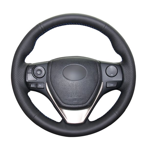 

black pu artificial leather car steering wheel cover for rav4 2013-2019 corolla 2014-2019 auris 2013-2016 scion im 2016