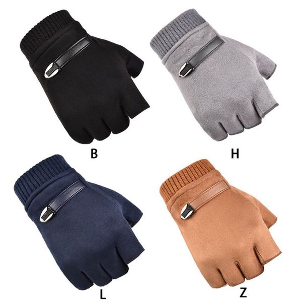 

winter outdoor sport gloves cold resistance fingerless gloves knit for men women new, Black