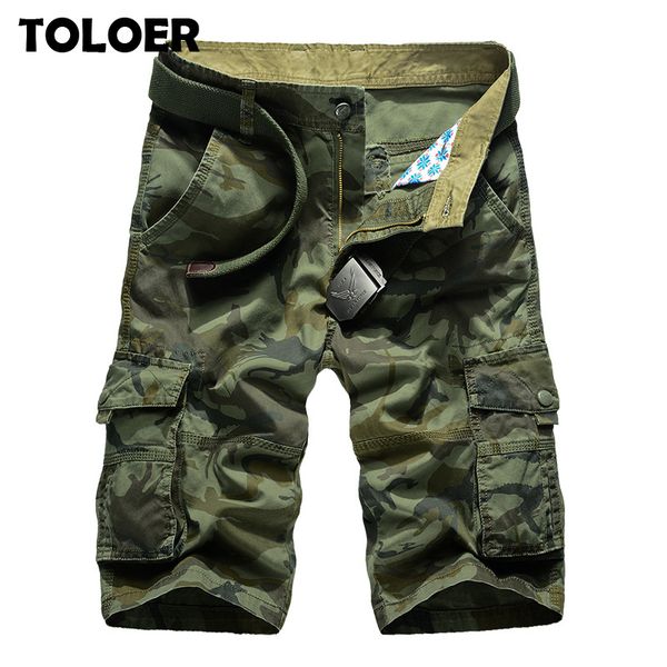 

2020 mens cargo shorts summer army green cotton shorts men loose multi-pocket homme casual bermuda trousers 44, White;black