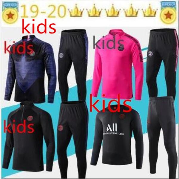 

kids 2019 new psg jerseys tracksuit kids 19/20 psg 2stars jordam tracksuit soccer jacket cavani football shirts mbappe maillot de foot, Black;yellow